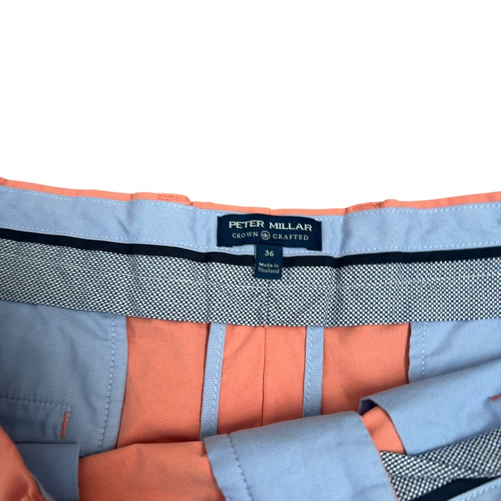 Peter Millar Crown Crafted Shorts Mens 36 Pink Salmon Performance Golf Luxury - Picture 3 of 8